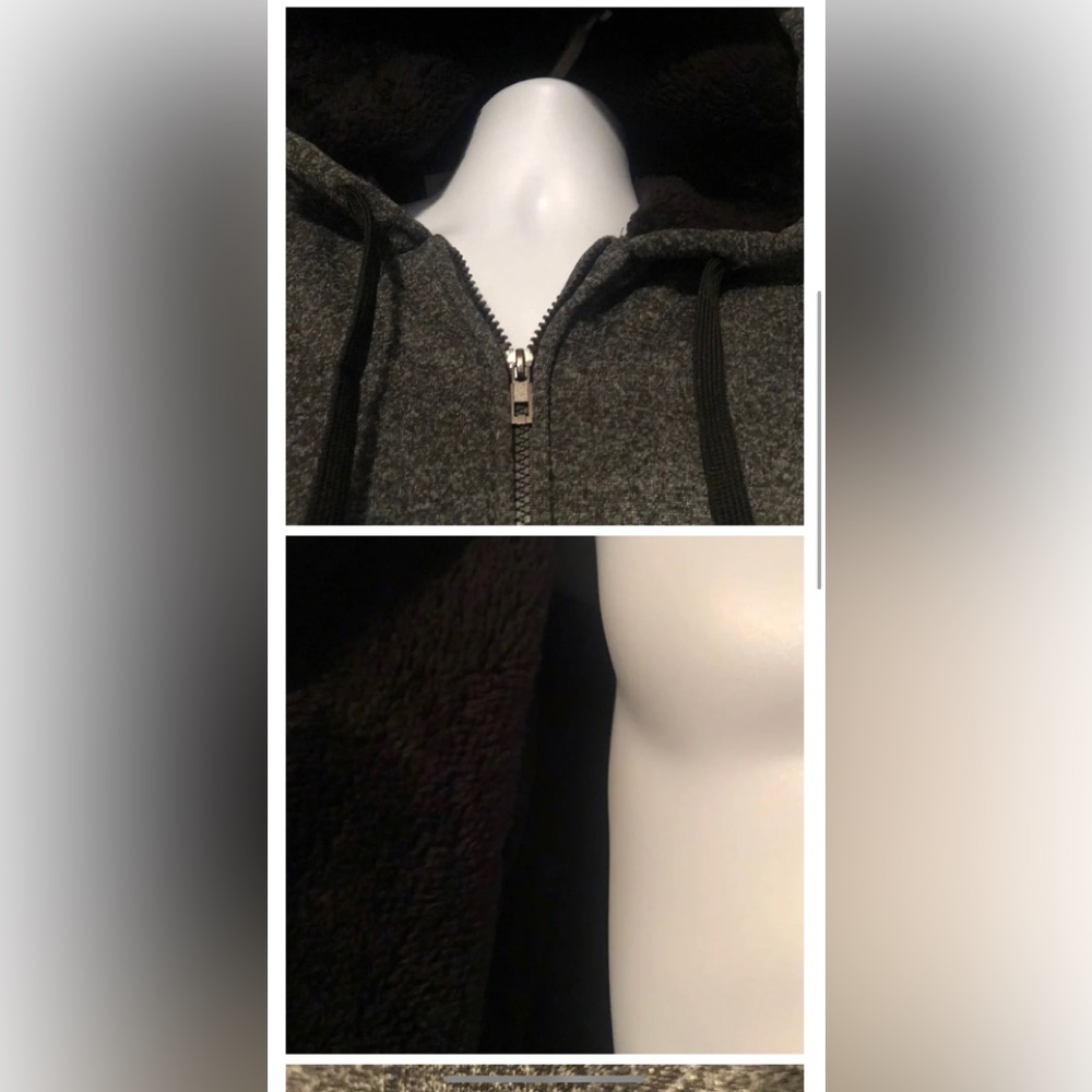 Blue Rag NWT zipper Hoodie Small color black marbled very warm interior - Picture 5 of 7